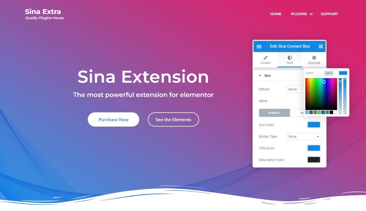 sina extension for elementor
